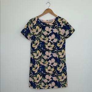 J.Crew Women’s Floral Short Sleeve Shift Dress Size 00 EUC